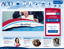 Tablet Screenshot of aodfcu.com
